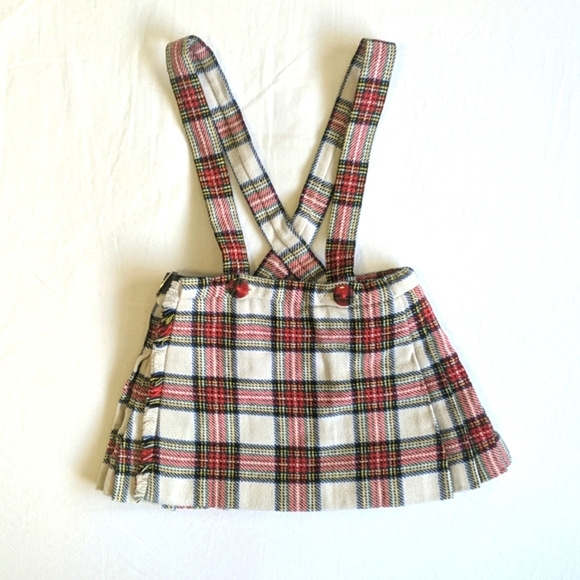 handmade tartan kilt pinafore 12 months baby girl - Picture 1 of 9